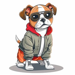 Naklejka premium Dog athleisure fashion