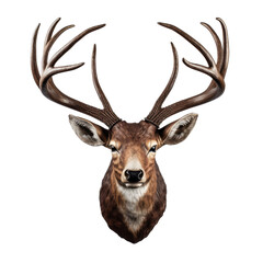 Festive Christmas Reindeer Decoration Figurine, Isolated without Background