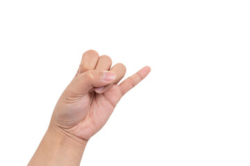 Hand on white background, isolated 
