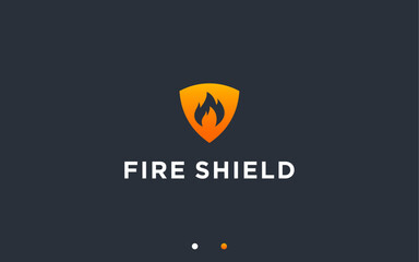 fire shield logo design vector silhouette illustration