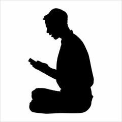 Silhouette of a Muslim praying