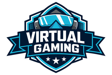 Obraz premium A logo for Virtual Reality Gaming Immerse yourself in thrilling adventures! Experience Virtual Reality Gaming like never before. Step into new realms of excitement and fun! vector artwork illustration