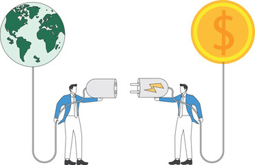 Eco world concept, Save the Earth Businessmens