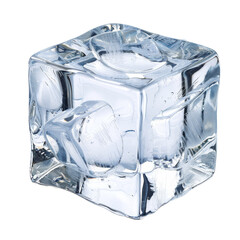 Transparent Ice Cube Isolated Without Background for Refreshing Drink Concept