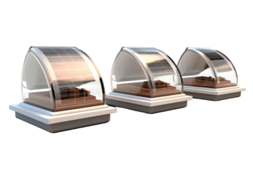 The Enchanted Trio of Metal and Wood Vending Machines on White or PNG Transparent Background.