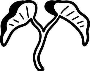 cute cartoon plant leaf drawing.