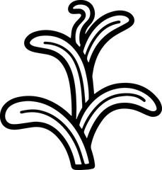 cute cartoon plant leaf drawing.