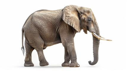 Obraz premium Realistic photo of an elephant on a white background 8k