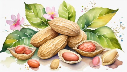 peanuts watercolor illustration