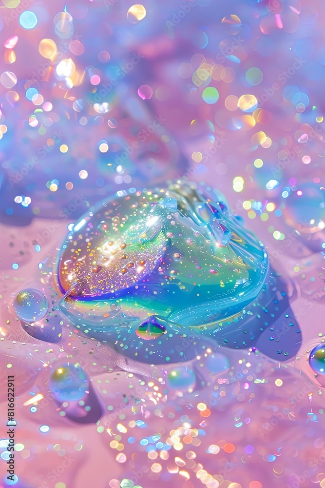 Sticker holographic iridescent glitter jelly milk wallpaper background iphone