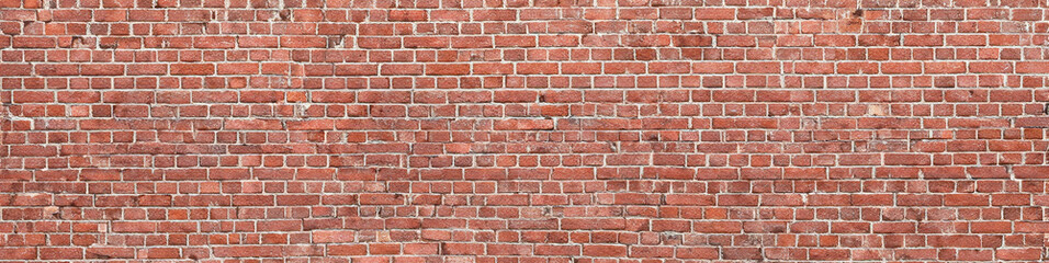 Vintage Red Brick Wall Panorama, Ideal Background or Texture