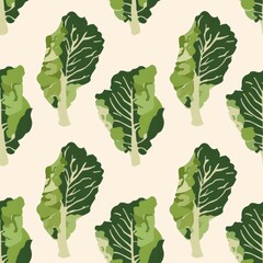 a modern, minimal lettuce print seamless 