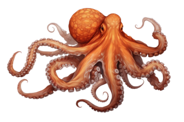 Dance of the Eight-Legged Muse on White or PNG Transparent Background.