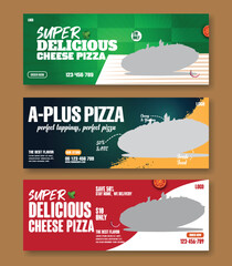 Collection template design of food cover banners