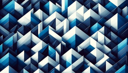 Geometric pattern. Interlocking triangles in shades of blue and white, creating a dynamic and modern look. Perfect for tech websites, presentations, and modern graphic design projects.
