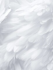 Obraz premium Realistic Fluffy White Feather Textured Background. Soft, Plush, Premium, Luxury, Elegant Pattern for Banner, Wallpaper or Fabric Design