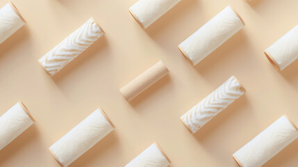 New lint rollers on beige background