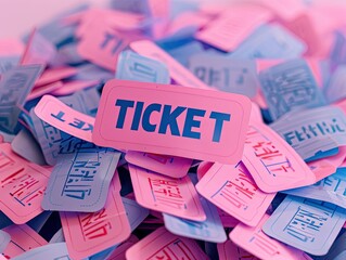pink, green and blue tickets coupons