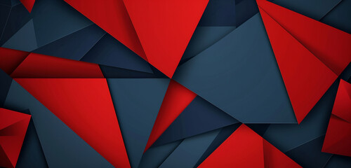 Red and blue geometric layers with subtle stars, Memorial Day contemporary background.