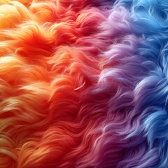 Fototapeta premium Lifelike Vibrant Multicolored Fuzzy Plush Textured Background. Vivid, Cozy, Tactile, Luxurious Pattern for Banner, Wallpaper or Fabric Design