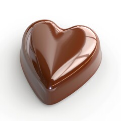 Obraz premium Heart shaped chocolate bar resting on a plain white background