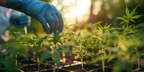 Cannabis farmers conducting soil pH tests to ensure optimal growing conditions.