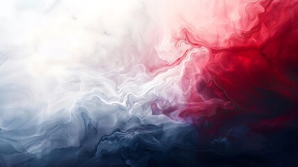 Fototapeta premium The image is an abstract painting with a white, blue and red color scheme.