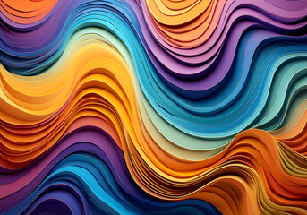 Obraz premium abstract colorful wavy layered paper background