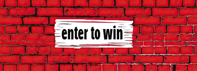 Fototapeta premium enter to win on red wall concept