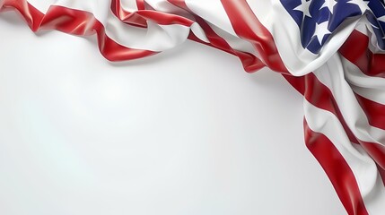 Obraz premium United States Flag lay down on white background,copyspace