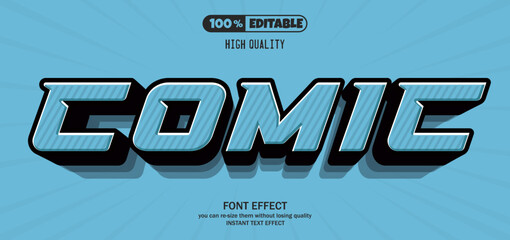 Comic text effect, Editable text effect.