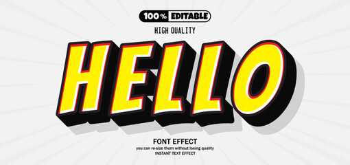 Hello text effect, Editable text effect.