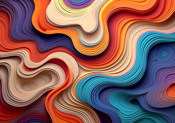 Fototapeta premium abstract colorful wavy layered paper background