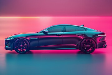 Fototapeta premium Captivating Side View Portrait of a Majestic Jaguar Concept Car Design