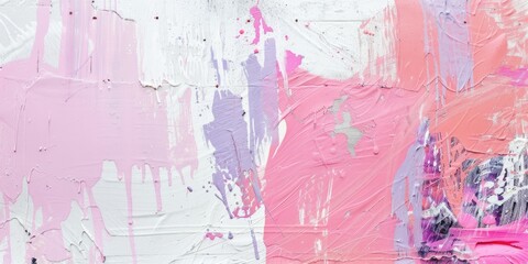 messy painted wall in pink and white