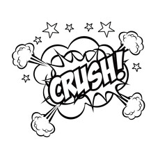 crush bubble explosion pop art style effect 