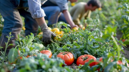 Engaging visuals of researchers examining organic vegetables on a farm, illustrating the vital role of scientific inquiry in food production.