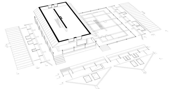 residential architecture plan 3D rendering	