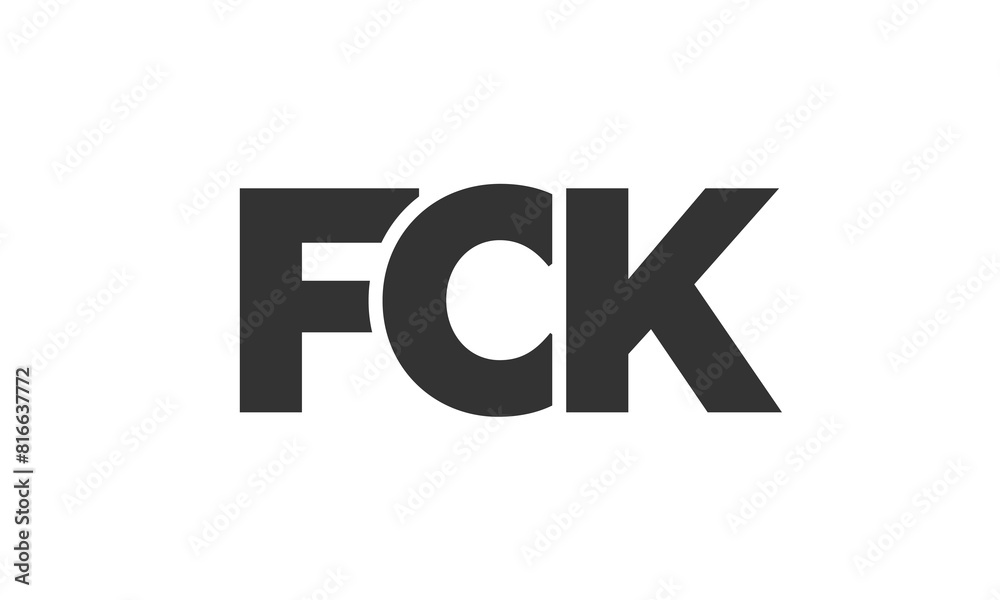 Fototapete fck logo design template with strong and modern bold text. initial based vector logotype featuring s