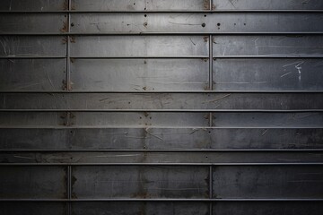 A close-up shot of a metal structure showing wear and tear such as scratches and stains, giving it an industrial vibe