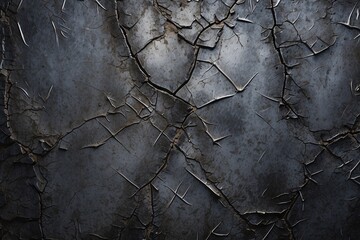An image capturing the intricate patterns of cracked earth, highlighted by natural lighting, suggesting aridity