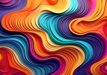 Obraz premium abstract colorful wavy layered paper background