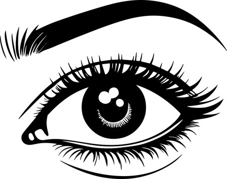 recommend clip art: Woman's eye with long eyelash and eye brow
