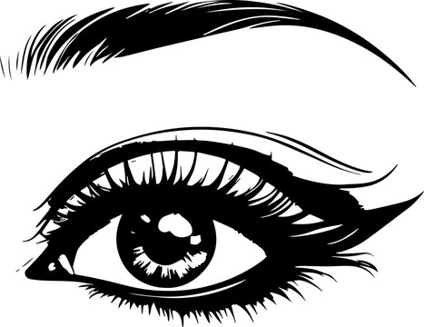 recommend clip art: Woman's eye with long eyelash and eye brow