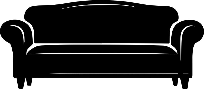recommend clip art: Living room sofa or couch or divan icon silhouette . Home interior Furniture concept