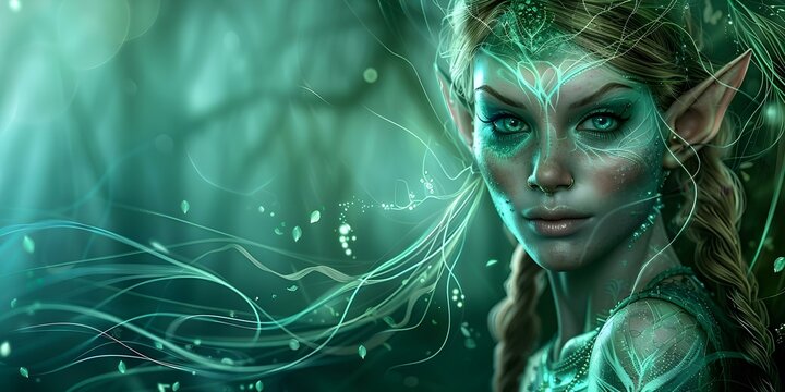 Creating a Digital Portrait of a Wood Elf Character for Online Fantasy Roleplay Games. Concept Fantasy Art, Digital Illustration, Wood Elf Character, Online Roleplay Games
