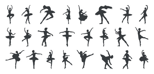 Illustrated silhouettes of dancing girls.