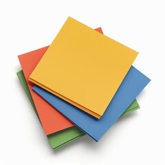 A stack of construction paper in various colors neatly placed on a plain white surface