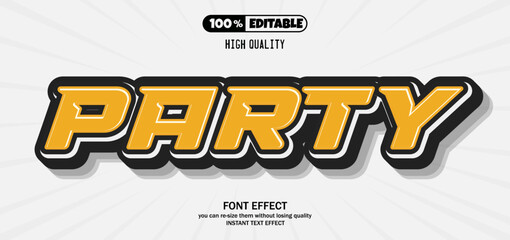Party text effect, Editable text effect.