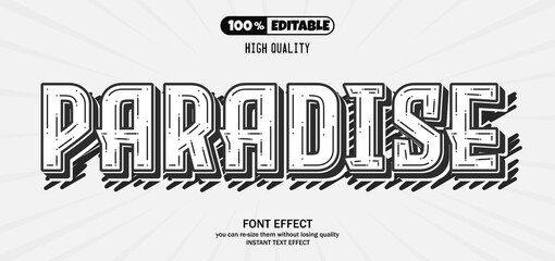 Paradise text effect, Editable text effect.